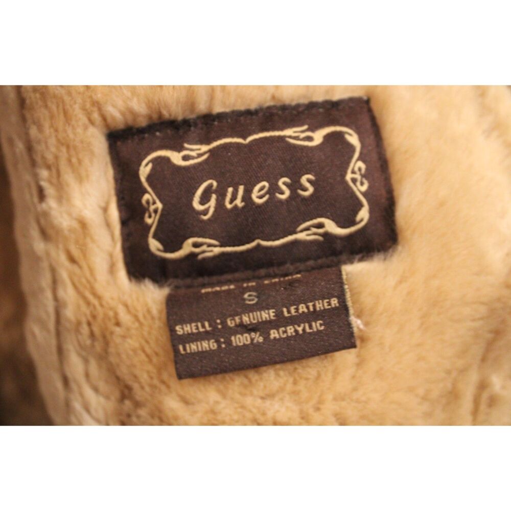 Vintage Guess leather Penny Lane style jacket size small with faux fur lining - Picture 9 of 12
